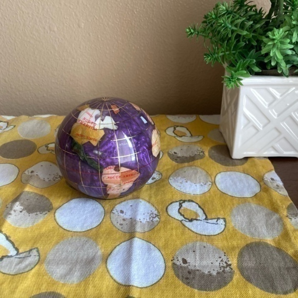 Purple gemstone globe paperweight